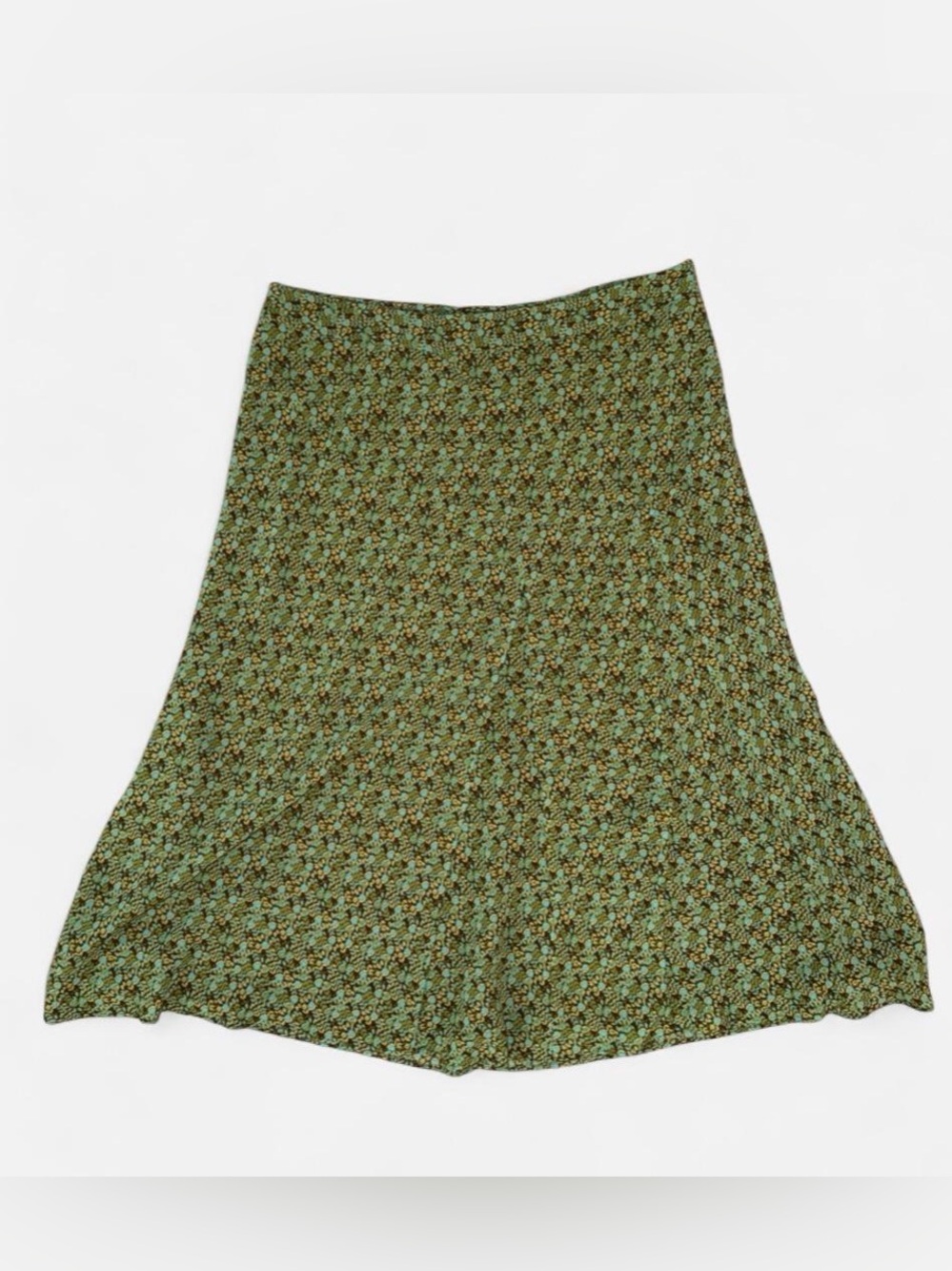 Emma James Olive Green Floral A-Line Skirt